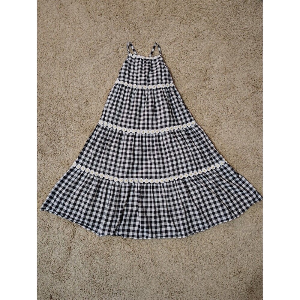 Isaac Mizrahi Girls Gingham Daisy Maxi Sun Dress - Picture 2 of 11